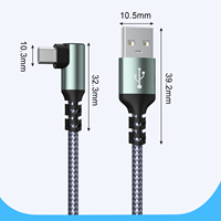 Cable USB-A a Tipo-C con Carga Rápida y Curva de 90 Grados para Teléfono Móvil, Novedad 2026