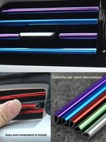 Nouvelles garnitures de ventilation de climatisation pour voiture, accessoires de modification intérieure, bandes brillantes pour grille de fenêtre, placage chrome universel