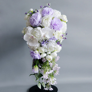Bouquet a Goccia Real Touch per Matrimoni, Stile Foresta, Composizione Annodata a Mano, Accessori per Fotografia Europea - Product Image 2