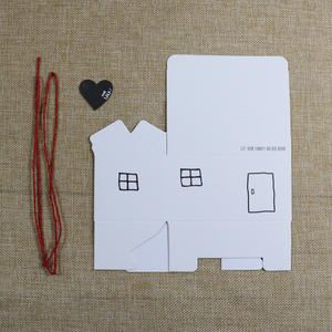 <span class=keywords><strong>Casa</strong></span> a forma di tinta unita semplice carta Kraft di natale regalo pieghevole cartone con manico portatile confezione regalo per biscotti e caramelle - Product Image 4