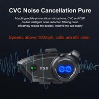 Casque de moto Y5X avec interphone de groupe, communication audio 4 voies, écouteurs Bluetooth, intercom, mixage audio pour la conduite