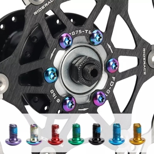 RIDERACE 12PCS Bicicleta Disco Freio Rotor Parafusos T25 M5x10mm MTB Bicicleta Liga De Aço Do Freio A Disco Rotor Antiderrapante Parafusos De Fixação Coloridos - Product Image 5