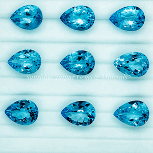 Precio de fábrica al por mayor 13x18mm corte de pera Topacio azul cielo natural anillo de gota suelto facetado de alta calidad certificado IGI por quilate - Product Image 5