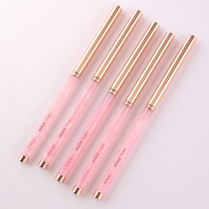 Nouveau stylo de dessin pour ongles en nylon rose, 5 ensembles de stylos pinceaux à ongles à pointe fine avec manche en résine, fournisseur en gros d'articles pour ongles - Product Image 3