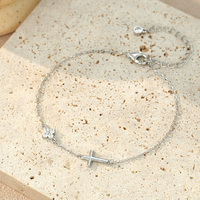 Bracelet en argent sterling 925 avec charme trèfle à quatre feuilles et zircon pour femme, bijou délicat, cadeau