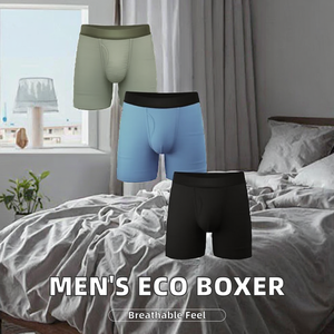 Mens Stretch Knit <b>Boxer</b> Briefs Classic Rise Breathable Quick Dry Underwear Solid Color Athletic Comfort <b>Shorts</b> Soft Fitted Daily - Product Image 2