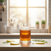 Botol Kaca Flint Berkualitas Tinggi untuk Vodka Whisky Tequila Brandy Diffuser 100ml Ramah Lingkungan dengan Ukiran Gabus
