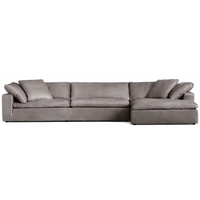 Ensemble de canapés sectionnels de luxe élégants pour salon, en cuir, avec structure en bois artisanale, sièges doux et durables pour villa, appartement, maison