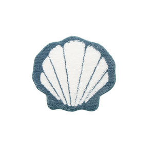 Tapis de porte en forme de coquillage côtier, absorbant et à séchage rapide, en fibre de polyester, pièce unique - Product Image 1