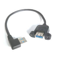 USB 3.0 Ein Verlängerung kabel von Stecker zu Buchse rechtwinkliges Kabel für die Frontplatte montage mit M3-Schrauben