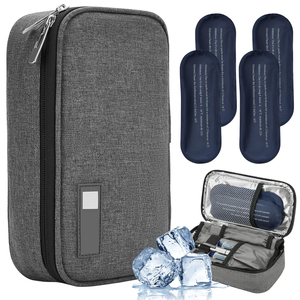 Insulin <b>Cooler</b> Travel Case Diabetic Medication <b>Cooler</b> with 4 <b>Ice</b> <b>Pack</b> Portable and Reusable Thermal Shield Multi-Pocket - Product Image 1