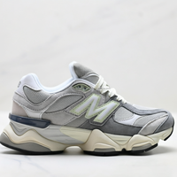 Chaussures de sport de luxe de haute qualité 9060 Gris Blanc, Baskets de marche épaisses à lacets, style vintage