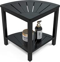 Banc d'angle de douche en bambou imperméable avec étagère de rangement, pour se raser les jambes ou s'asseoir dans la salle de bain et à l'intérieur de la douche