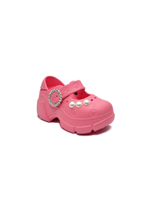 Sabots plateforme avec perles style Mary Jane pour femmes et filles, été, bout fermé, souples, légers, taille 23, dessus en plastique EVA - Product Image 1