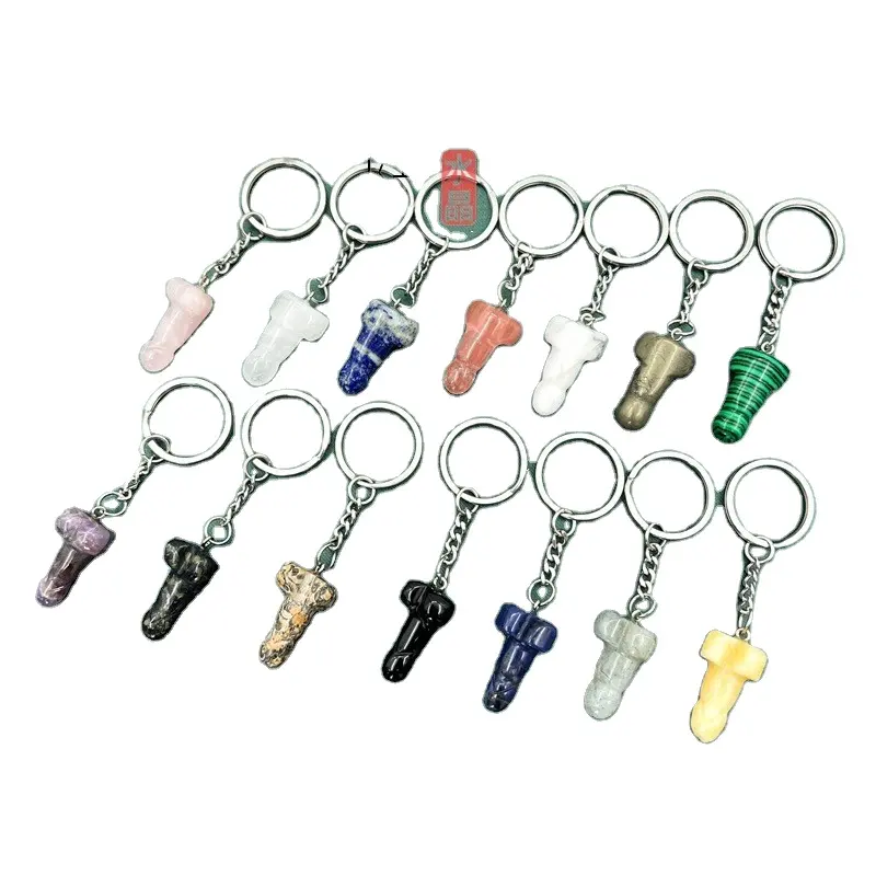 Nhà Máy bán hàng trực tiếp đá tự nhiên pha lê bột pha lê mặt dây chuyền Keychain DIY Hipster vài Mặt dây chuyền