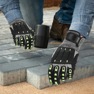 Guanti da Lavoro Resistenti agli Impatti TPR Livello A4 ANSI, Rivestiti in Nitrile Sabbiato, con Polsino a Strappo, Guanti di Sicurezza per Olio, Gas e Costruzioni - Product Image 5