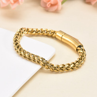 Élégant Unisexe 18K Plaqué Or En Acier Inoxydable Blé Chaîne Dubaï Bracelet Lien Bracelets pour Fêtes Cadeaux Accessoire À La Mode