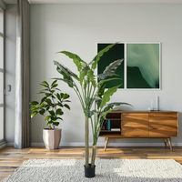 Plante artificielle de caladium vert style nordique, écologique, haute simulation, décoration intérieure, plante en pot pour fenêtre, 130-230 cm
