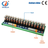 Huaqingjun Module de relais Hongfa 16 canaux 16a relais électromagnétique Transparent SPDT DC24V pour PLC