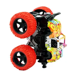 Traagheid Vierwielaandrijving Wrijving Speelgoedvoertuig Kinderen Anti Shatterproof Plastic Speelgoed 360 Graden Flip Wrijving Auto Speelgoed