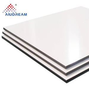 Feuille composite en aluminium ignifuge industrielle revêtue de PVDF <span class=keywords><strong>blanc</strong></span> <span class=keywords><strong>Dibond</strong></span> de 3 mm - Product Image 1