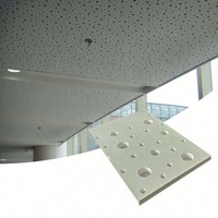 Plaques de plâtre perforées aléatoires décoratives et acoustiques pour faux plafonds, Malaisie, 12x12,5 mm, trous carrés