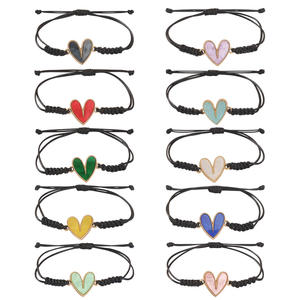 Personalizado hecho a mano macramé cuerda tejida cordón trenzado corazón encanto pulsera moda cadena pulseras para Mujeres Hombres <span class=keywords><strong>amistad</strong></span> inspirada - Product Image 1