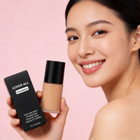 Meilleur fond de teint liquide vegan mat à couvrance totale sans logo, marque privée, maquillage pour femmes, fond de teint noir