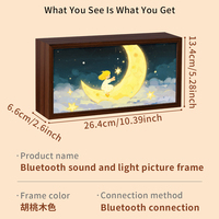 Boîte à lumière LED Bluetooth avec cadre en MDF, image imprimée UV 6 couleurs