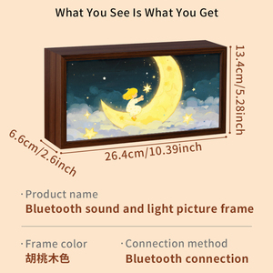 Boîte à lumière LED Bluetooth avec cadre en MDF, <span class=keywords><strong>image</strong></span> imprimée UV 6 couleurs - Product Image 5