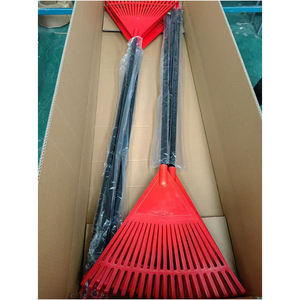 Râteau de jardin en plastique <span class=keywords><strong>20</strong></span> <span class=keywords><strong>dents</strong></span>, manche en acier rouge, marque HMJ, logo personnalisé, bonne qualité, râteau à feuilles pour pelouse et jardin - Product Image 4
