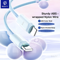 GULFY kabel Data USB-C ke Terang 30W-Mint biru ABS + nilon awet & modis panjang 1M untuk pengisian daya kecepatan tinggi
