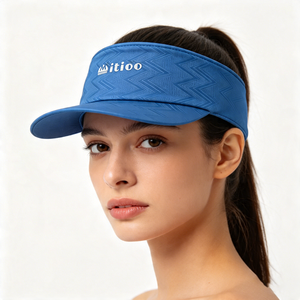 หมวกกันแดดกีฬาสีน้ำเงิน UPF50+ ผ้าคอตตอนแห้งเร็ว สกรีนโลโก้ได้ สำหรับทุกเพศ เหมาะสำหรับเทนนิส กอล์ฟ วิ่ง ปั่นจักรยาน - Product Image 1