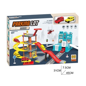 Jeu éducatif de <span class=keywords><strong>voiture</strong></span> de fente de police en plastique de série de voie de dinosaure de course d'enfants pour le jeu de jouet de stationnement de rail et de parc de ville - Product Image 1