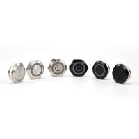 HUSA 22mm interrupteurs à bouton Ultra court 6v/12v/24v interrupteurs à bouton-poussoir momentané IP65 interrupteurs anti-vandalisme en acier inoxydable 1NO
