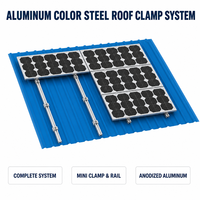 Système de fixation solaire miniature pour toit en acier trapézoïdal, structure de support de panneaux photovoltaïques commerciaux en aluminium anodisé