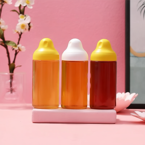 Botella Transparente de 10 oz con Diseño Nuevo, Botella de Plástico Grueso con Boquilla de Silicona y Punta Fina <span class=keywords><strong>para</strong></span> Jugo, Miel, <span class=keywords><strong>Salsas</strong></span> - Product Image 1