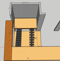 Escalier rectangulaire moderne en acier et bois à poutre unique, modèle 3D pour villa, dessin CAO, prix usine