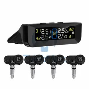 Universele Zonne-Auto Tpms Lcd Display 8bar Usb Power Automotive Aftermarket Band Band Druk Monitoring Systeem Voor Auto Tpm