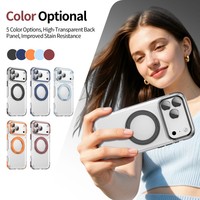 360 °   Coque de protection magnétique transparente en alliage rotative avec béquille pour iPhone 18/17 Pro Max 16 15 14