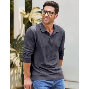 Camisas de vestir de manga larga con botones informales para hombre personalizadas, Jersey ligero de invierno, Jersey XL, Polo de punto bordado oscuro - Product Image 3