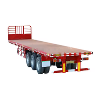 Semi-remorque à plateau plat standard de 40 pieds, remorque de camion à plateau plat durable pour le transport intermodal de conteneurs