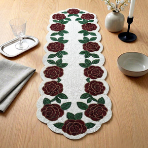 Caminos de Mesa de Lujo con Cuentas, Hechos a Mano, Ecológicos, Duraderos, Ajustables, Ligeros, de Tela, Ali Fashion Art AFA01, 5mm de Grosor - Product Image 1