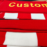 Écharpe en acrylique tricotée jacquard brodée pour supporters de football, personnalisable, de bonne qualité, faible MOQ, sur demande