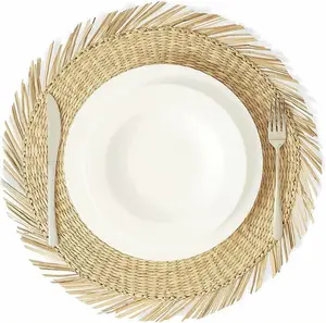 Bán Buôn Boho Rơm Cói Cói Fringe Placemats Vòng Cup Mat