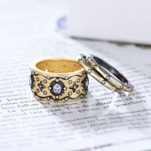 925 <strong>Sterling</strong> <strong>Silver</strong> 14k Gold Plated Black Lacy Stackable Vintage <strong>Ring</strong> <strong>Sets</strong> - Product Image 2