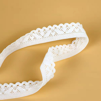 Conception antidérapante personnalisée de 13mm Soutien-gorge picot en nylon blanc Sangle élastique Bande élastique en dentelle pour lingerie