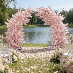 Arche <span class=keywords><strong>de</strong></span> fleurs artificielles en cerisier rose et blanc <span class=keywords><strong>de</strong></span> 7 à 10 pieds pour la décoration <span class=keywords><strong>de</strong></span> fêtes et <span class=keywords><strong>de</strong></span> mariages, vente en gros - Product Image 2