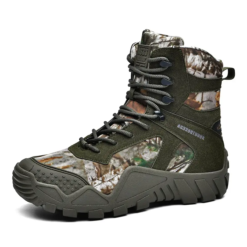 Wholesale Men's Tactical Boots For Hiking Hunting Climbing Outdoor Wear-resisting Waterproof Camouflage Boots