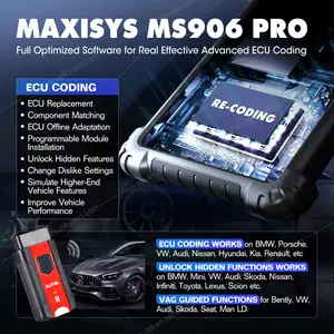 Autel Maxisys MS906PRO araç evrensel OBD2 tarayıcı ECU kodlama sunak MS906 PRO MS906BT MS908 otomatik teşhis aracı tüm araba için